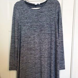 GAP Silver and Black Long-sleeve Space Dress
